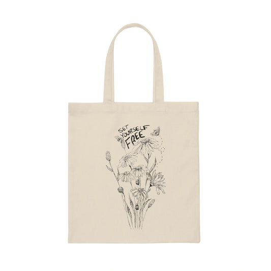 Natural tote bag, Canvas Tote Bag, grocery bag, grocery tote, book bag, cute tote, floral tote bag, tote book bag